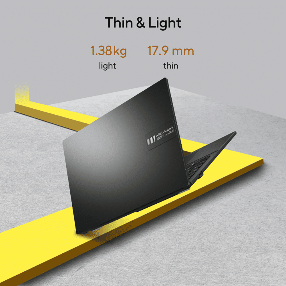 ASUS Vivo book Go AMD Ryen 3 Laptop (8GB, 512GB SSD, Windows 11 Home, 14 inch Full HD LED Backlit Display, MS Office 2021, Mixed Black, 1.38 KG)