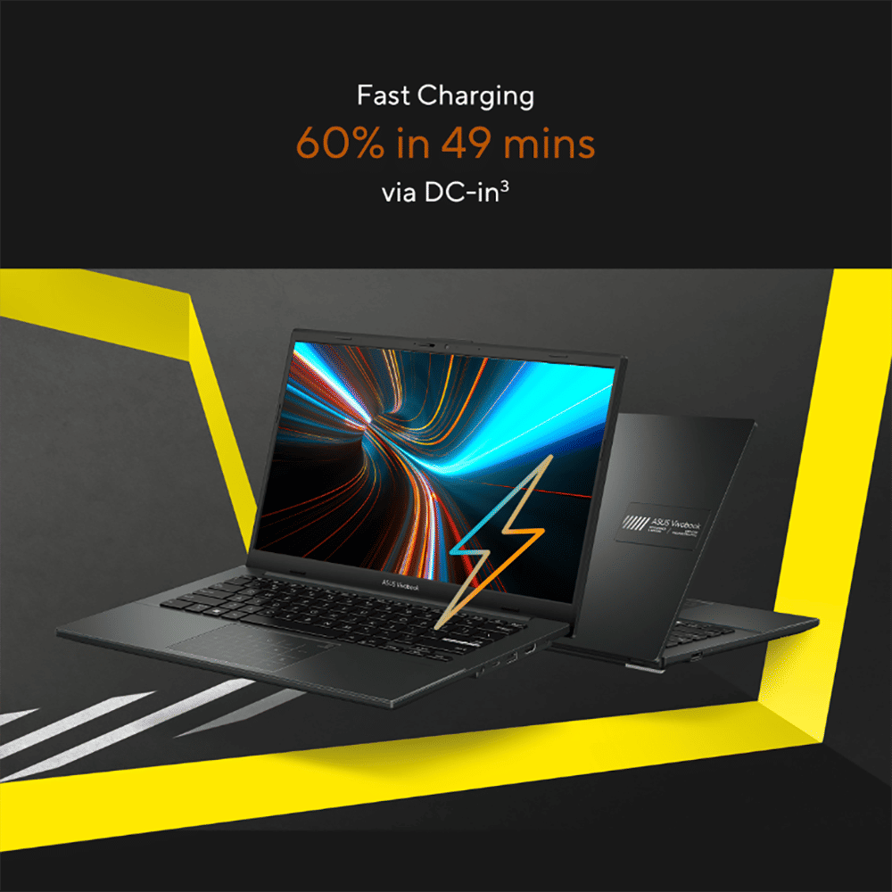ASUS Vivo book Go AMD Ryen 3 Laptop (8GB, 512GB SSD, Windows 11 Home, 14 inch Full HD LED Backlit Display, MS Office 2021, Mixed Black, 1.38 KG)