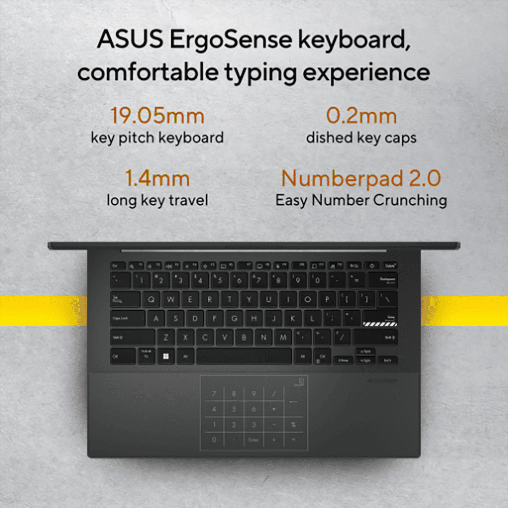 ASUS Vivo book Go AMD Ryen 3 Laptop (8GB, 512GB SSD, Windows 11 Home, 14 inch Full HD LED Backlit Display, MS Office 2021, Mixed Black, 1.38 KG)
