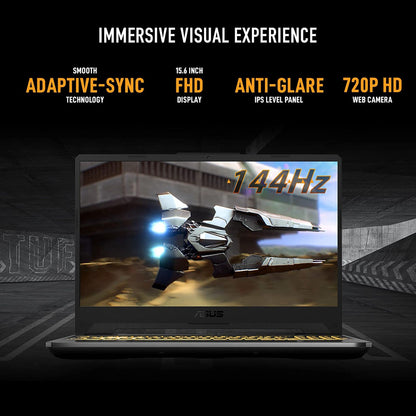 ASUS TUF Gaming A15 FA506NCR-HN075WS AMD Ryzen 7 Gaming Laptop (16GB, 512GB SSD, Windows 11 Home, 4GB Graphics, 15.6 inch 144 Hz Full HD IPS Display, NVIDIA GeForce RTX 3050, MS Office Home and Student 2021, Graphite Black, 2.3 KG)