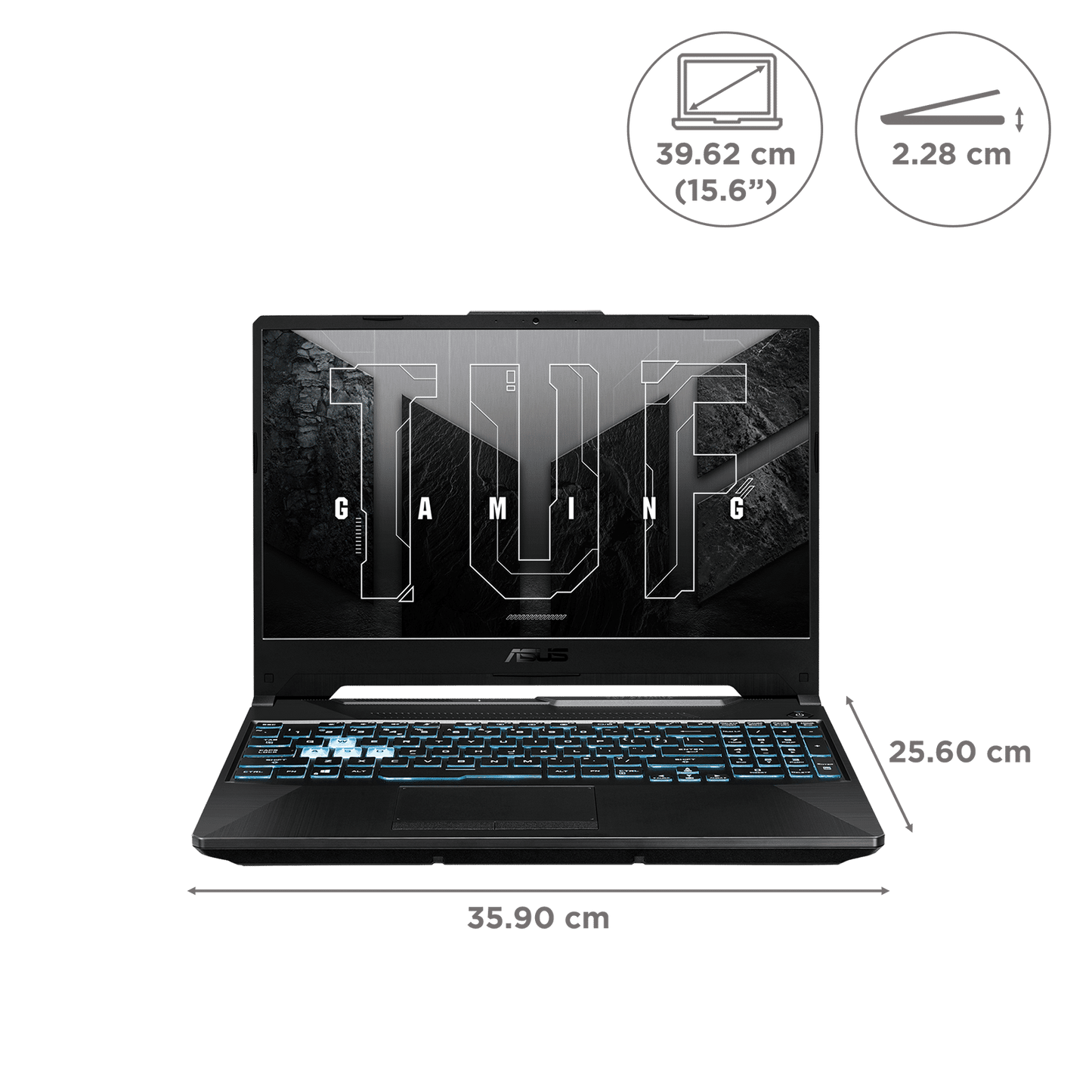 ASUS TUF Gaming A15 FA506NCR-HN075WS AMD Ryzen 7 Gaming Laptop (16GB, 512GB SSD, Windows 11 Home, 4GB Graphics, 15.6 inch 144 Hz Full HD IPS Display, NVIDIA GeForce RTX 3050, MS Office Home and Student 2021, Graphite Black, 2.3 KG)