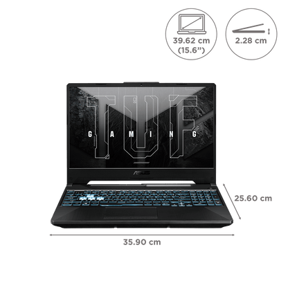 ASUS TUF Gaming A15 FA506NCR-HN075WS AMD Ryzen 7 Gaming Laptop (16GB, 512GB SSD, Windows 11 Home, 4GB Graphics, 15.6 inch 144 Hz Full HD IPS Display, NVIDIA GeForce RTX 3050, MS Office Home and Student 2021, Graphite Black, 2.3 KG)