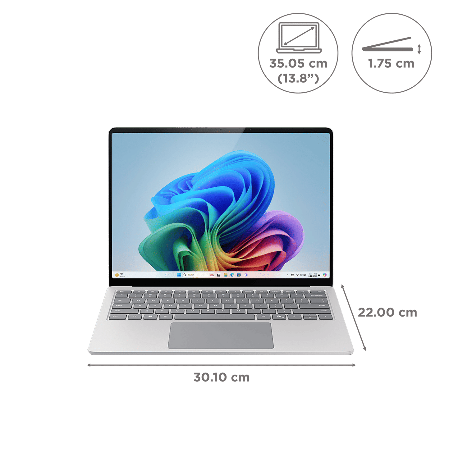 Microsoft Surface 7th Edition Snapdragon X Elite Touchscreen Ultra Thin Laptop (16GB, 512GB SSD, Windows 11 Home, 13.8 inch LCD Display, Platinum, 1.34 KG)