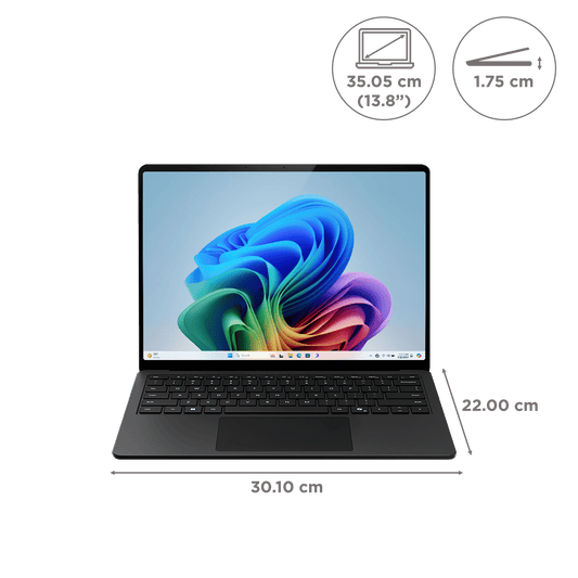 Microsoft Surface 7th Edition Snapdragon X Elite Touchscreen Ultra Thin Laptop (16GB, 512GB SSD, Windows 11 Home, 13.8 inch LCD Display, Black, 1.34 KG)
