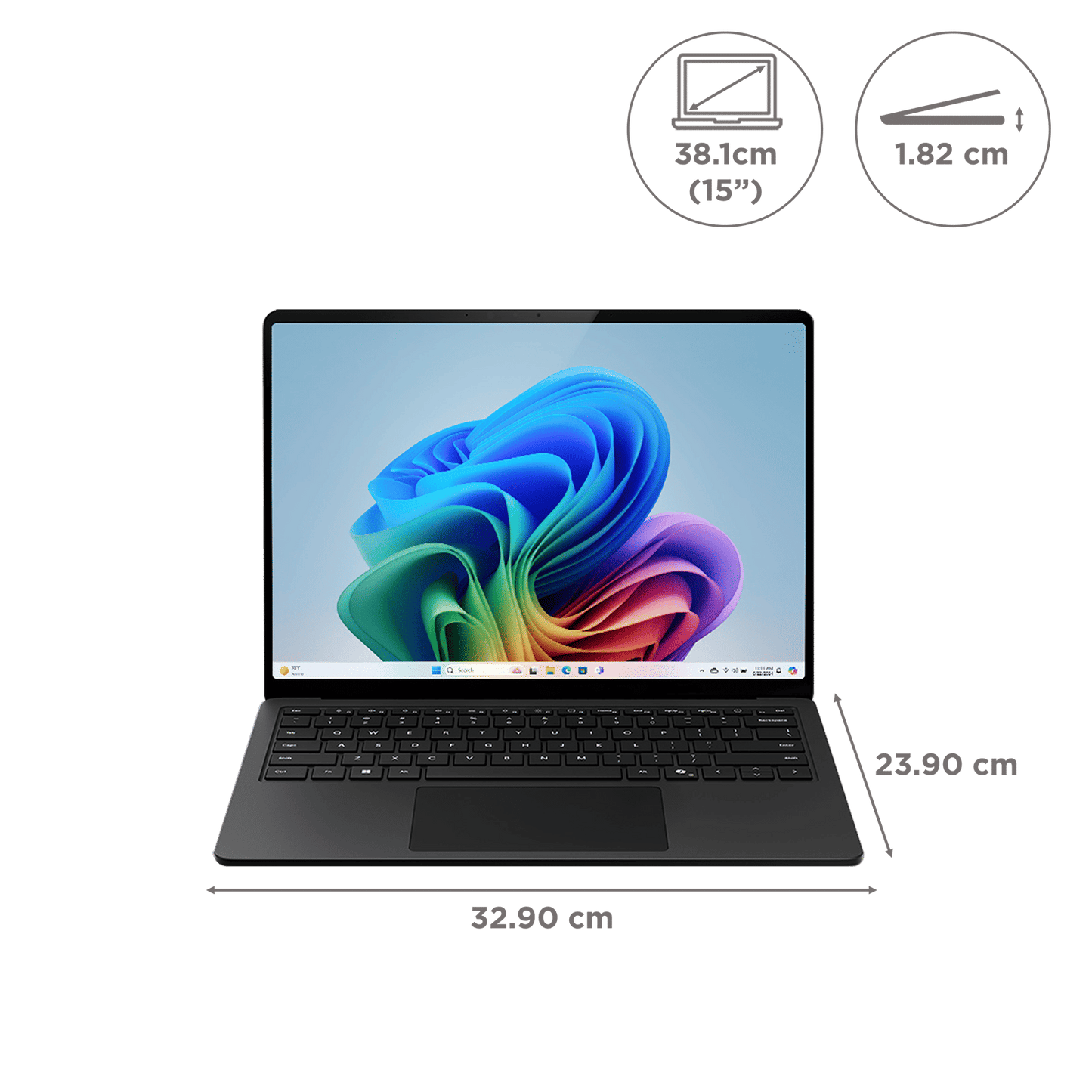 Microsoft Surface 7th Edition Snapdragon X Elite Touchscreen Ultra Thin Laptop (16GB, 512GB SSD, Windows 11 Home, 15 inch LCD Display, Black, 1.66 KG)