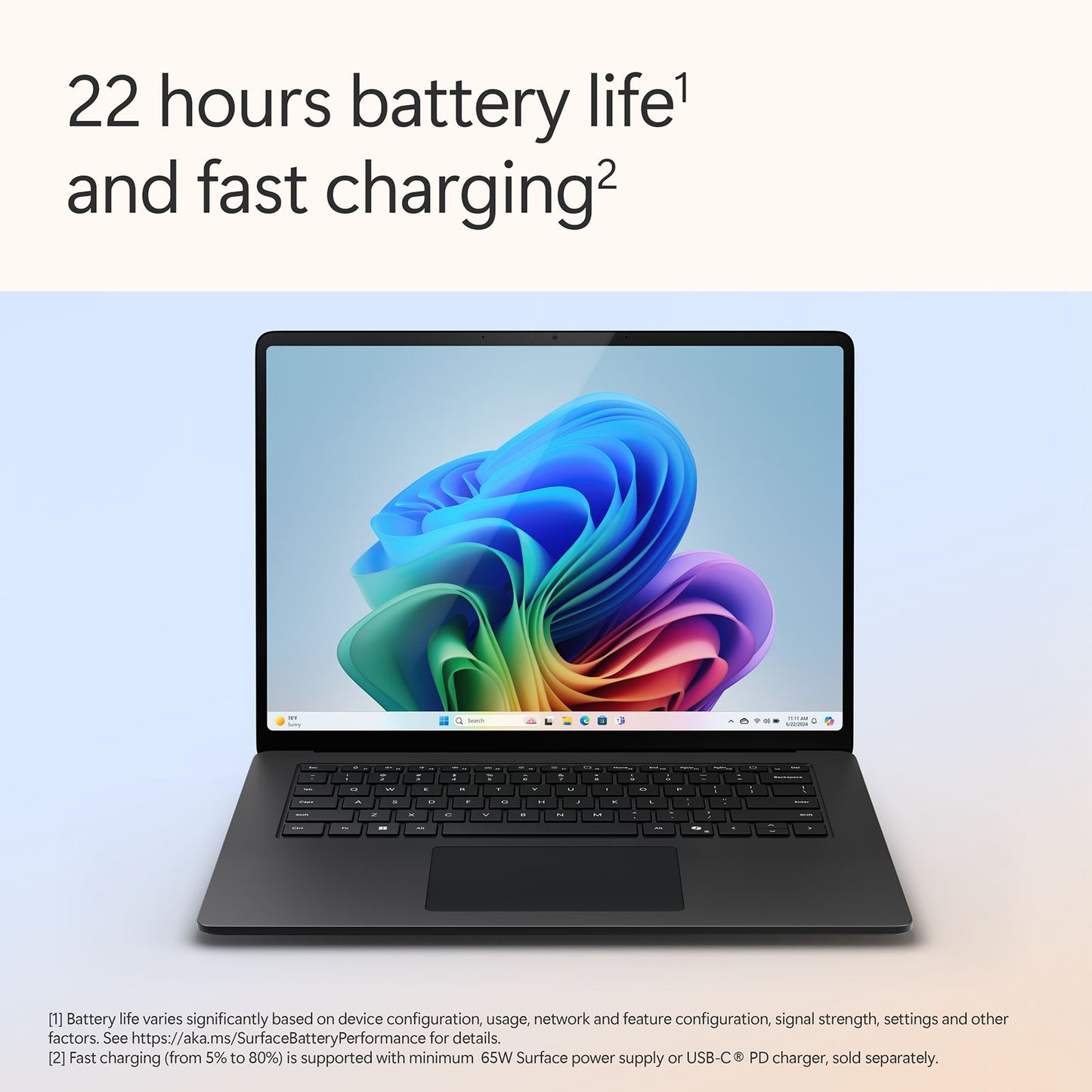 Microsoft Surface 7th Edition Snapdragon X Elite Touchscreen Ultra Thin Laptop (16GB, 1TB SSD, Windows 11 Home, 15 inch LCD Display, Black, 1.66 KG)