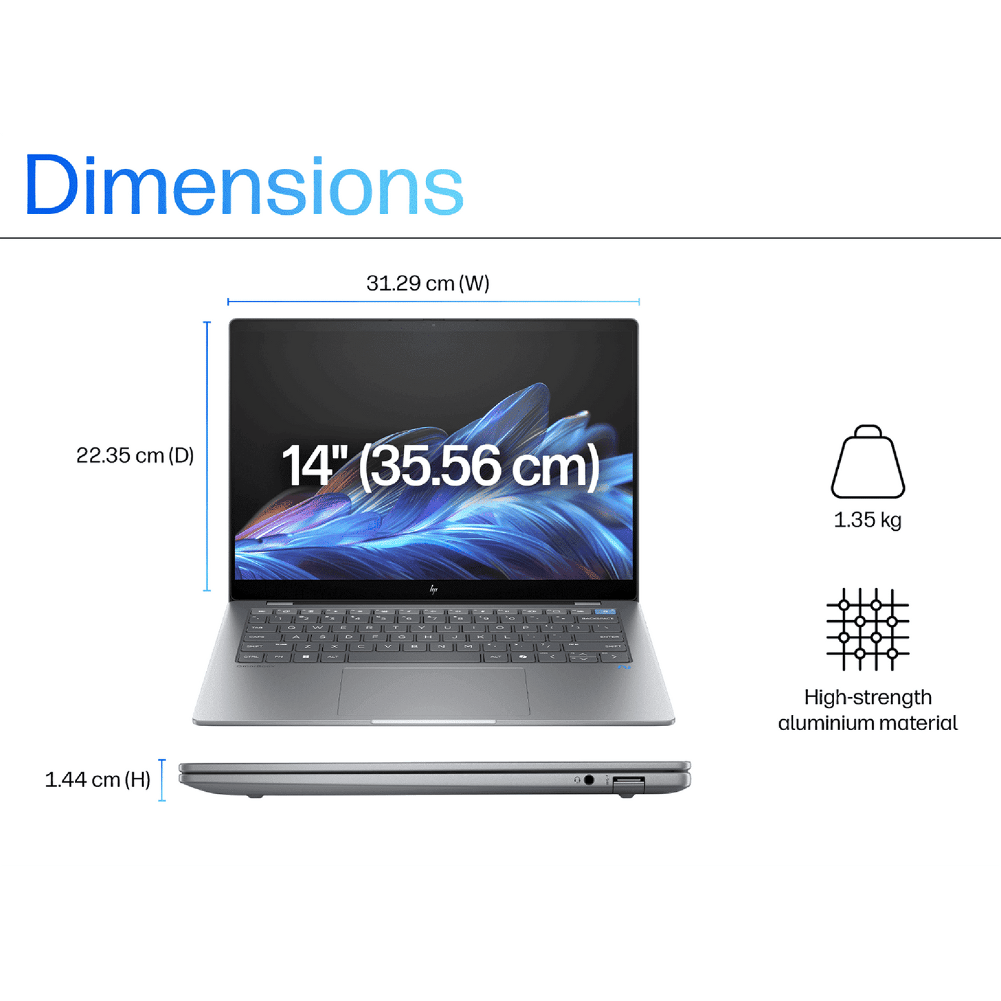 HP OmniBook X 14-fe0121QU Snapdragon X Elite Touchscreen Thin & Light Laptop (16GB, 1TB SSD, Next-Gen Windows, 14 inch 2.2K IPS Display, MS Office 2021, Meteor Silver, 1.34 KG)