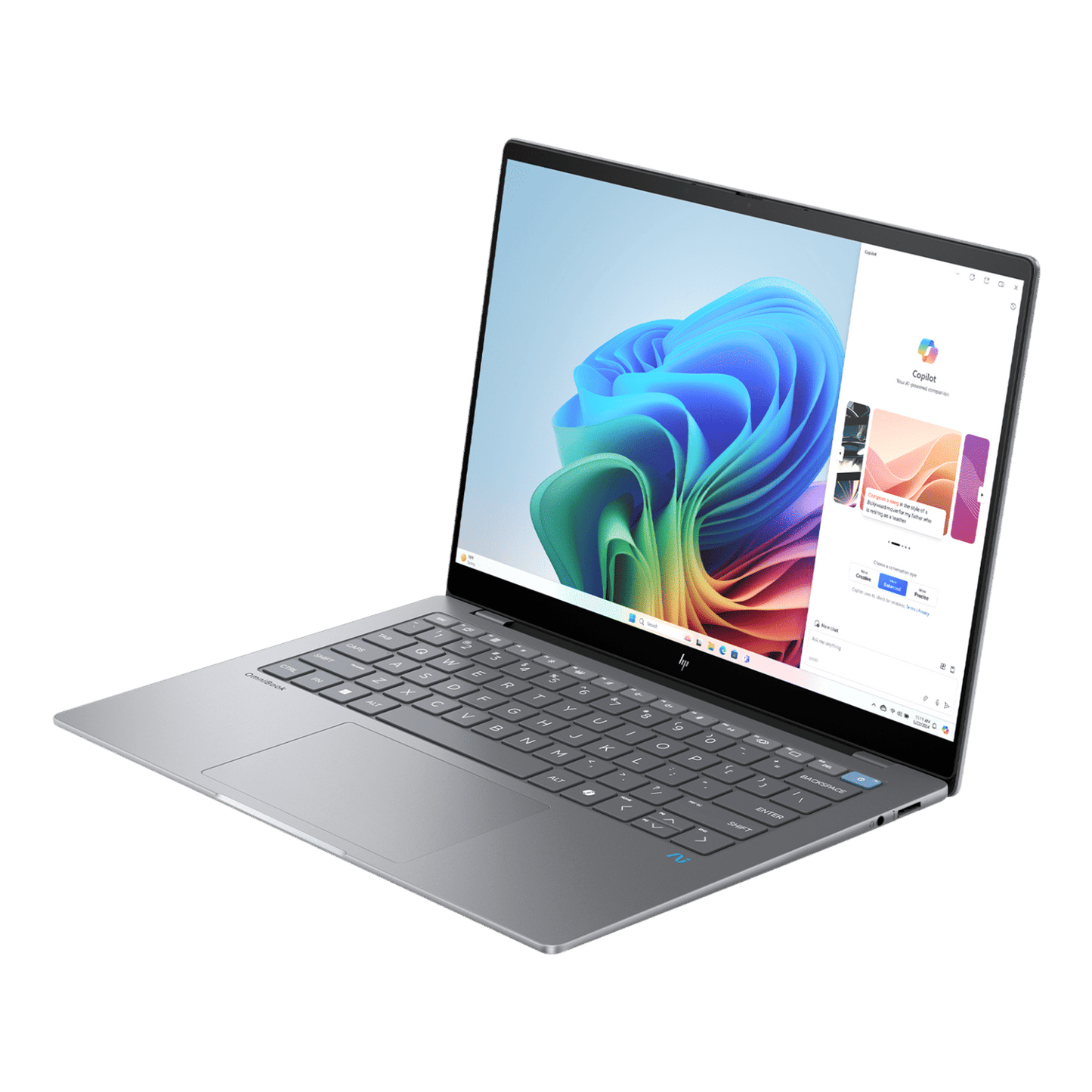 HP OmniBook X 14-fe0121QU Snapdragon X Elite Touchscreen Thin & Light Laptop (16GB, 1TB SSD, Next-Gen Windows, 14 inch 2.2K IPS Display, MS Office 2021, Meteor Silver, 1.34 KG)