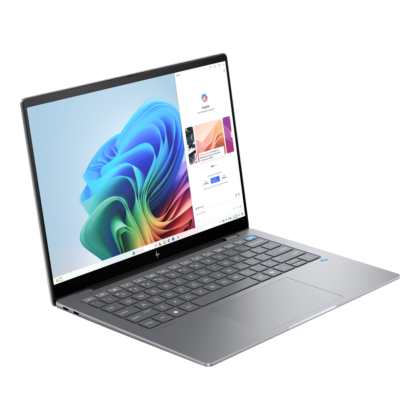 HP OmniBook X 14-fe0121QU Snapdragon X Elite Touchscreen Thin & Light Laptop (16GB, 1TB SSD, Next-Gen Windows, 14 inch 2.2K IPS Display, MS Office 2021, Meteor Silver, 1.34 KG)
