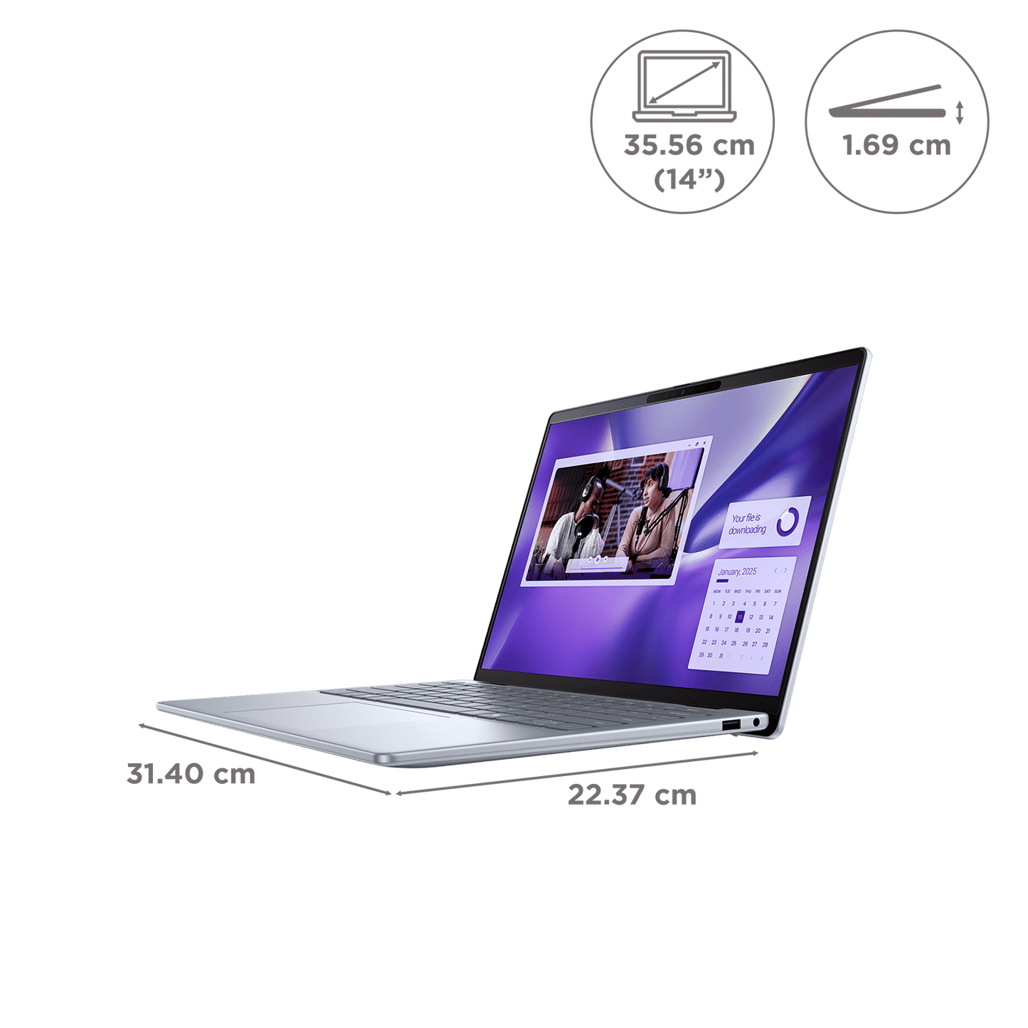 DELL Inspiron 14 Plus Snapdragon X Plus Touchscreen Thin & Light Laptop (16GB, 1TB SSD, Windows 11 Home, 14 inch QHD Plus IPS Display, MS Office 2021, Ice Blue, 1.40 KG)
