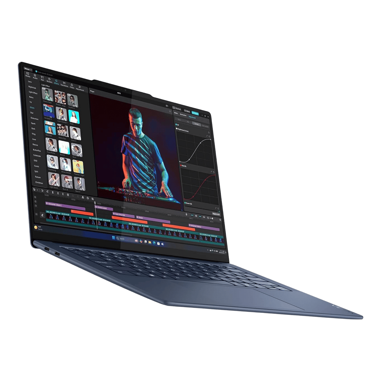 Lenovo Yoga Slim 7x Snapdragon X Elite X1E 9th Gen Touchscreen Thin & Light Laptop (32GB, 1TB SSD, Windows 11 Home, 14.5 inch OLED Display, MS Office 2021, Cosmic Blue, 1.28 KG)