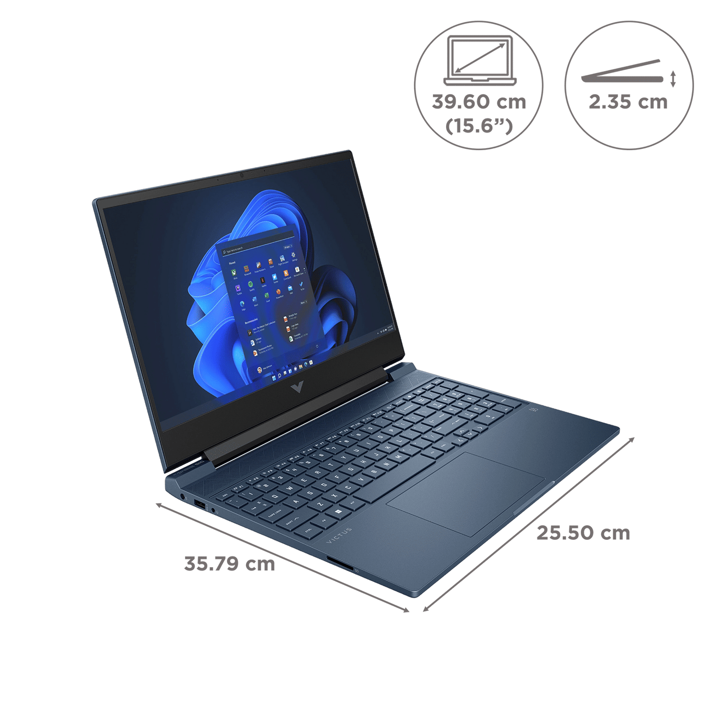 HP Victus 15-FA1411TX Intel Core i7 12th Gen Gaming Laptop (16GB, 512GB SSD, Windows 11 Home, 4GB Graphics, 15.6 inch 144 Hz Full HD IPS Display, NVIDIA GeForce RTX 3050, MS Office Home & Student 2021, Performance Blue, 2.29 KG)