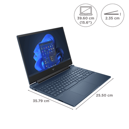 HP Victus 15-FA1411TX Intel Core i7 12th Gen Gaming Laptop (16GB, 512GB SSD, Windows 11 Home, 4GB Graphics, 15.6 inch 144 Hz Full HD IPS Display, NVIDIA GeForce RTX 3050, MS Office Home & Student 2021, Performance Blue, 2.29 KG)