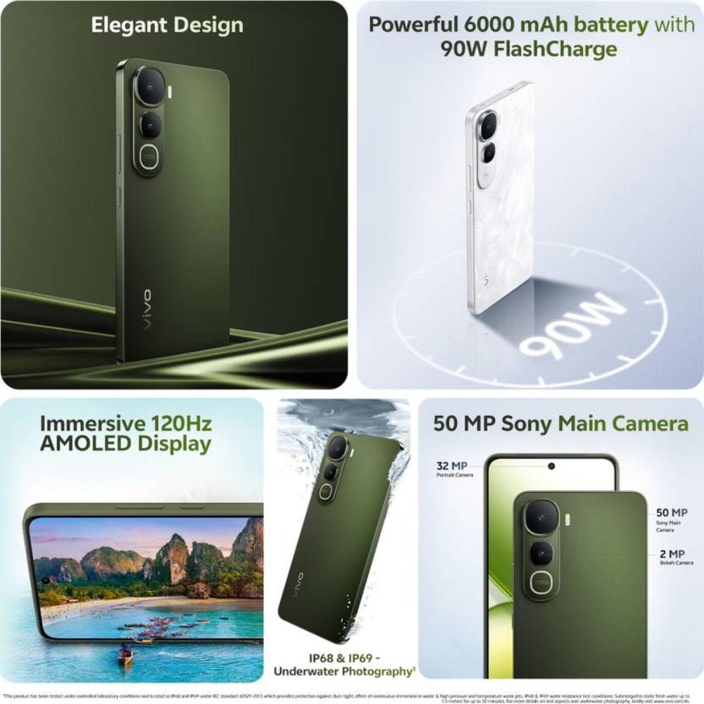 Vivo Y400 128 GB, 8 GB RAM, Green, Mobile Phone
