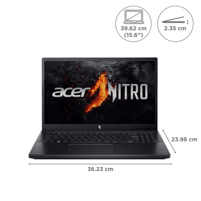 acer NITRO V ANV15-41 AMD Ryzen 7 Gaming Laptop (16GB, 512GB SSD, Windows 11 Home, 6GB Graphics, 15.6 inch 144 Hz Full HD Display, NVIDIA GeForce RTX 3050, Obsidian Black, 2.1 KG)