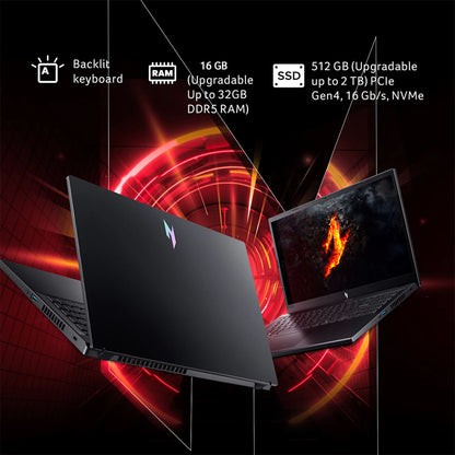 acer NITRO V ANV15-41 AMD Ryzen 7 Gaming Laptop (16GB, 512GB SSD, Windows 11 Home, 6GB Graphics, 15.6 inch 144 Hz Full HD Display, NVIDIA GeForce RTX 3050, Obsidian Black, 2.1 KG)