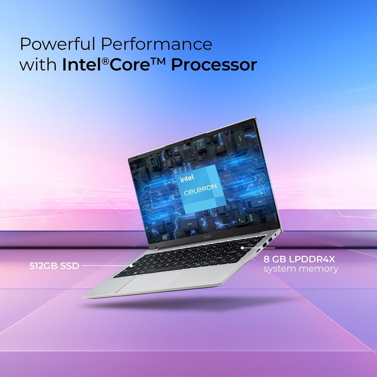 acer Aspire 3 A325-45 Intel Celeron N4500 Thin & Light Laptop (8GB, 512GB SSD, Windows 11 Home, 15.6 inch Full HD LED Backlit Display, Pure Silver, 1.5 KG)