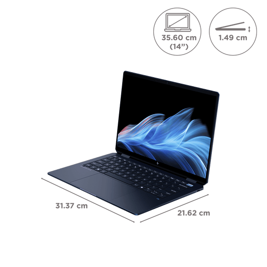 HP OmniBook Ultra Flip 14-fh0046TU Intel Core Ultra 7 Touchscreen Thin & Light Laptop (32GB, 1TB SSD, Windows 11 Home, 14 inch OLED Display, MS Office 2021, Atmospheric Blue, 1.34 KG)