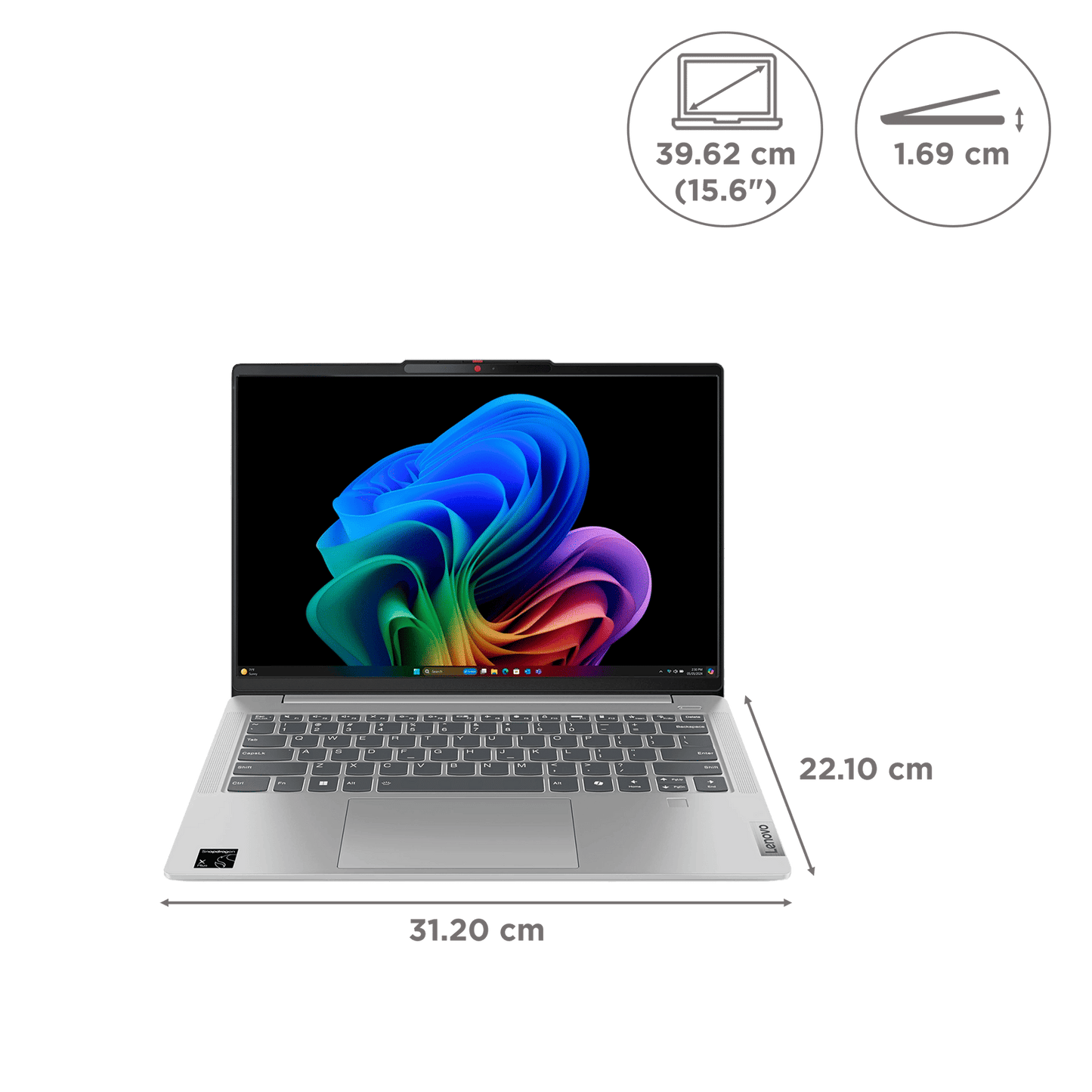 Lenovo Ideapad Slim 5x Snapdragon X Plus 9th Gen Thin & Light Laptop (16GB, 1TB SSD, Windows 11 Home, 14 inch WUXGA IPS Display, MS Office 2021, Cloud Grey, 1.48 KG)