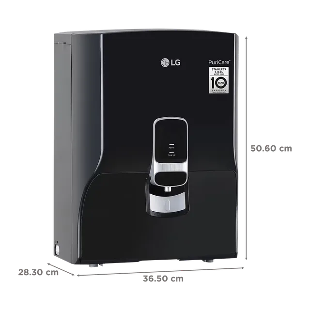 LG WW131NP 8 Litre RO Water Purifier with Multi Stage Filtration (Solid Black)
