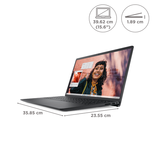 DELL Inspiron 15 3530 Intel Core i3 13th Gen Thin & Light Laptop (8GB RAM, 512GB SSD, Windows 11 Home, 15.6 inch Full HD IPS Display, MS Office Home 2024, Carbon Black, 1.62 KG)