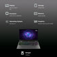 Lenovo LOQ 15IAX9 Intel Core i5 12th Gen Gaming Laptop (16GB, 512GB SSD, Windows 11 Home, 6GB Graphics, 15.6 inch 144 Hz IPS Display, NVIDIA GeForce RTX 3050, MS Office 2024, Luna Grey, 2.38 KG)