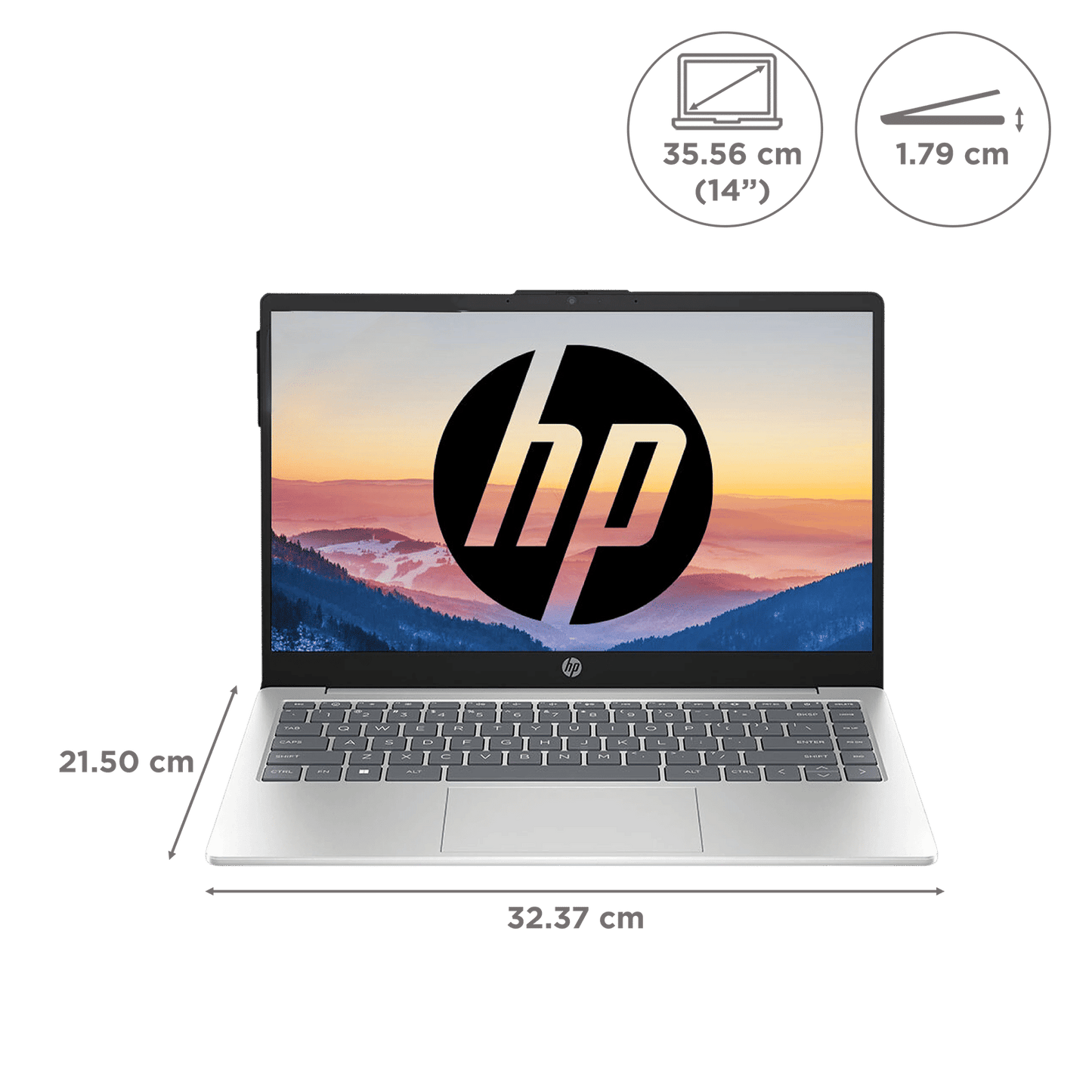 HP 14-em0026AU AMD Ryzen 5 7520U Thin & Light Laptop (8GB, 512GB SSD, Windows 11 Home, 14 inch Full HD Display, MS Office 2021, Natural Silver, 1.4 KG)