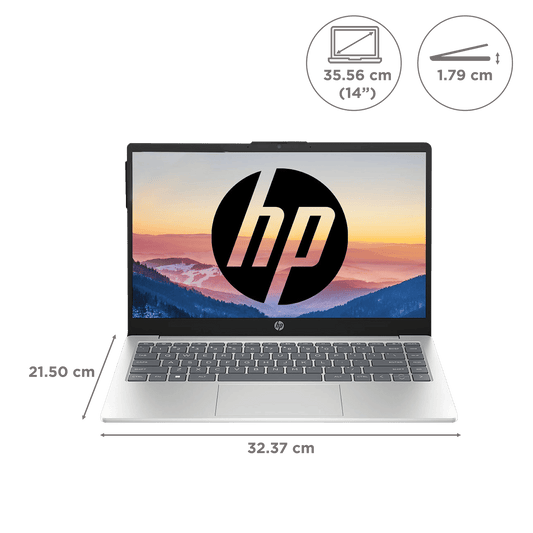 HP 14-em0026AU AMD Ryzen 5 7520U Thin & Light Laptop (8GB, 512GB SSD, Windows 11 Home, 14 inch Full HD Display, MS Office 2021, Natural Silver, 1.4 KG)