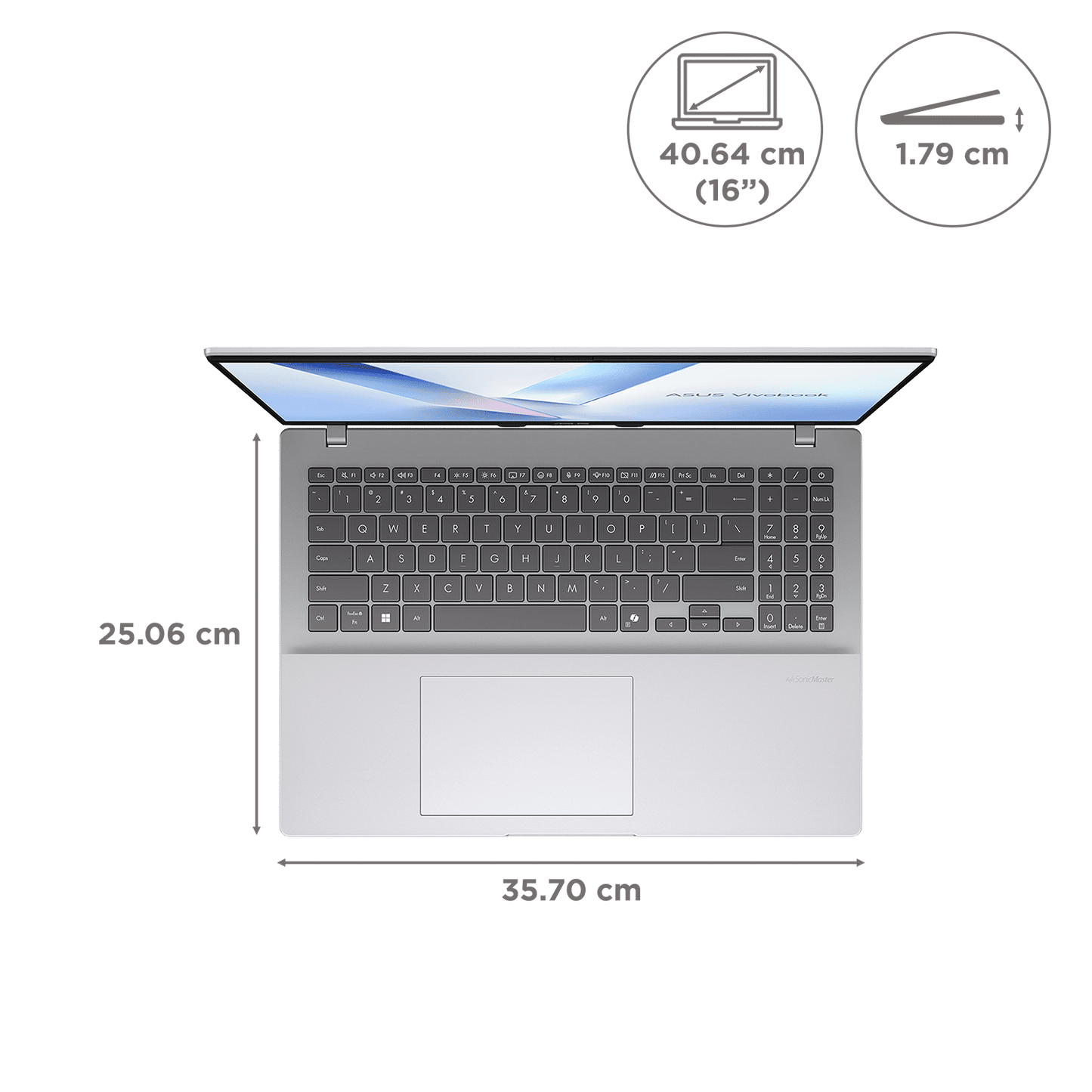 ASUS Vivobook 16 Intel Core Ultra 5 Laptop (16GB, 512GB SSD, Windows 11 Home, 16 inch WUXGA Display, MS Office Home 2024, Cool Silver, 1.88 KG)