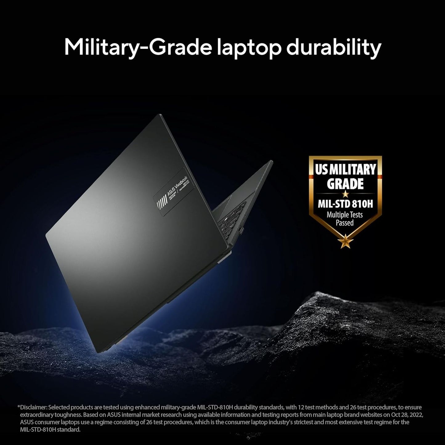 ASUS Vivobook Go 14 AMD Ryzen 5 7520U Thin & Light Laptop (16GB, 512GB SSD, Windows 11 home, AMD Radeon Graphics, 14 inch Full HD Display, MS Office Home 2024, Mixed Black, 1.38 KG)