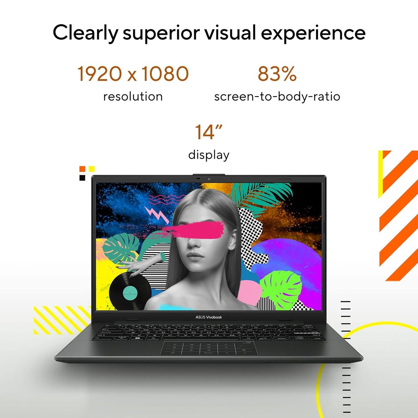 ASUS Vivobook Go 14 AMD Ryzen 5 7520U Thin & Light Laptop (16GB, 512GB SSD, Windows 11 home, AMD Radeon Graphics, 14 inch Full HD Display, MS Office Home 2024, Mixed Black, 1.38 KG)