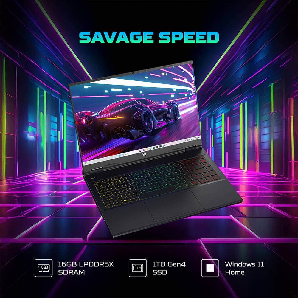 acer Predator Helios Neo 14 Intel Core Ultra 7 Gaming Laptop (16GB, 1TB SSD, Windows 11 Home, 6GB Graphics, 14.5 inch 120 Hz WUXGA IPS Display, NVIDIA Geforce RTX 4050, MS Office, Abyssal Black, 1.99 KG)