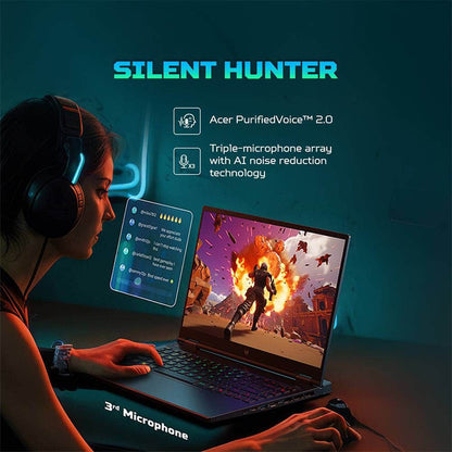 acer Predator Helios Neo 14 Intel Core Ultra 7 Gaming Laptop (16GB, 1TB SSD, Windows 11 Home, 6GB Graphics, 14.5 inch 120 Hz WUXGA IPS Display, NVIDIA Geforce RTX 4050, MS Office, Abyssal Black, 1.99 KG)