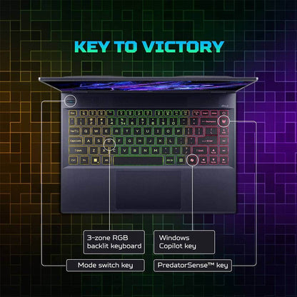 acer Predator Helios Neo 14 Intel Core Ultra 7 Gaming Laptop (16GB, 1TB SSD, Windows 11 Home, 6GB Graphics, 14.5 inch 120 Hz WUXGA IPS Display, NVIDIA Geforce RTX 4050, MS Office, Abyssal Black, 1.99 KG)