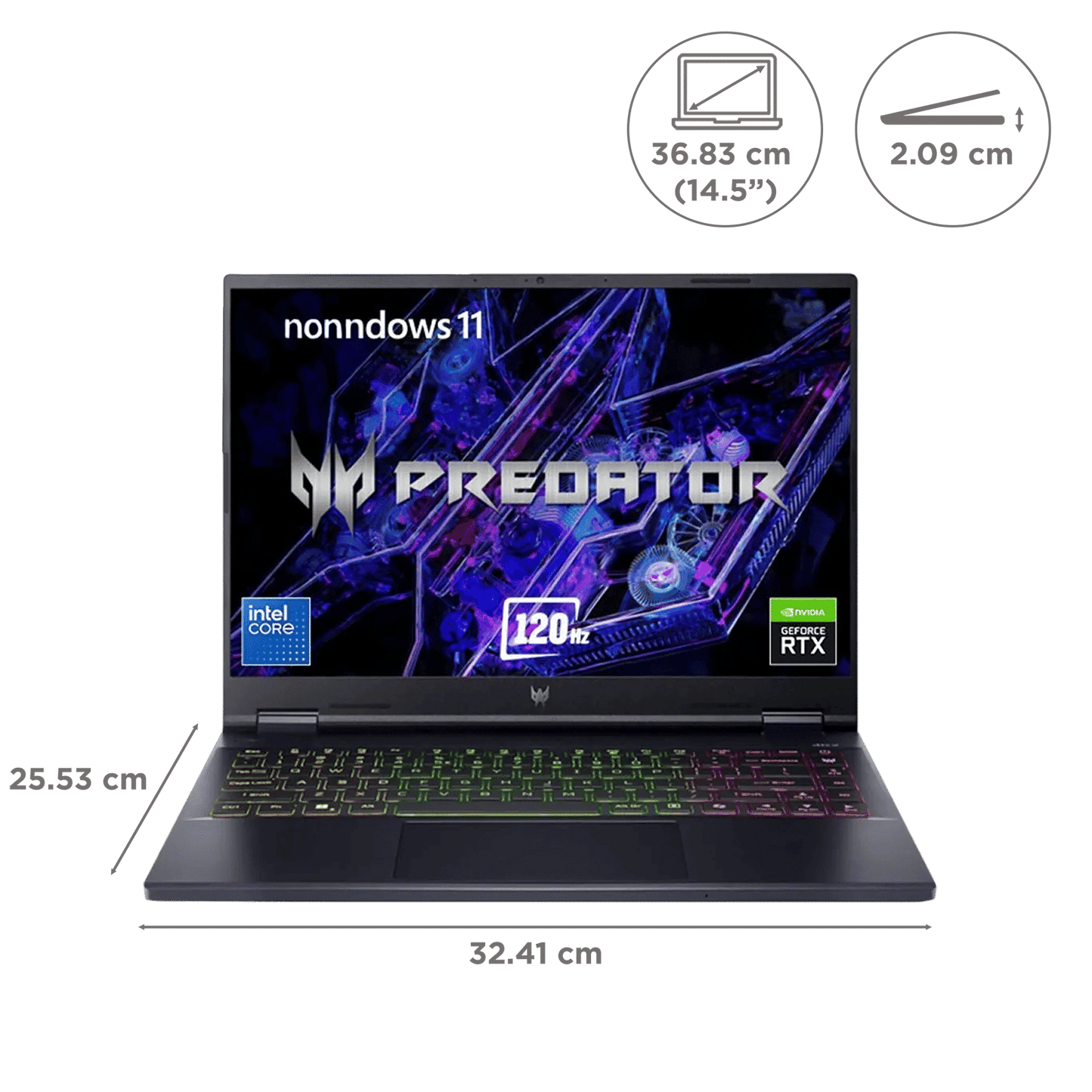 acer Predator Helios Neo 14 Intel Core Ultra 7 Gaming Laptop (16GB, 1TB SSD, Windows 11 Home, 6GB Graphics, 14.5 inch 120 Hz WUXGA IPS Display, NVIDIA Geforce RTX 4050, MS Office, Abyssal Black, 1.99 KG)