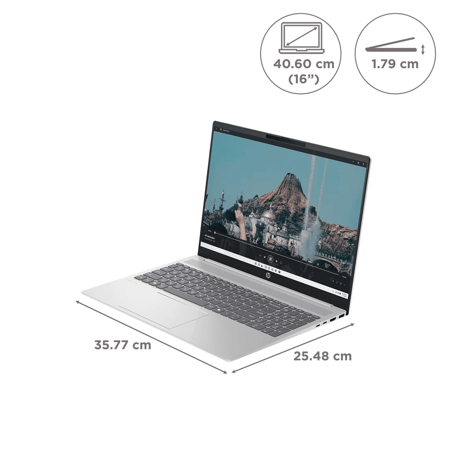 HP Pavillion 16-ag0019AU AMD Ryzen 5 Thin & Light Laptop (16GB, 512GB SSD, Windows 11 Home, 16 inch WUXGA IPS Display, Natural Silver, 1.79 KG)
