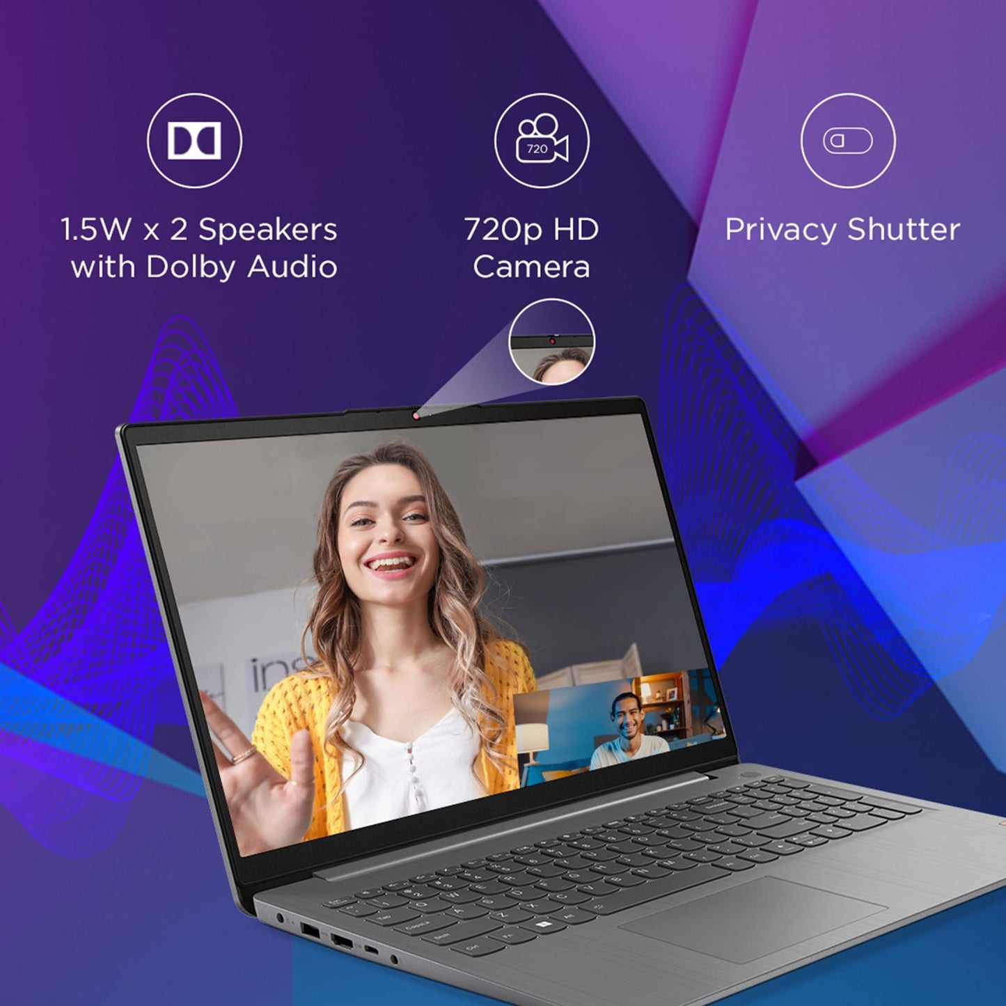 Lenovo Ideapad 3 15IAU7 Intel Core i3 12th Gen Thin & Light Laptop (8GB, 512GB SSD, Windows 11 Home, 15.6 inch Full HD Display, MS Office Home 2024, Arctic Grey, 1.63 KG)