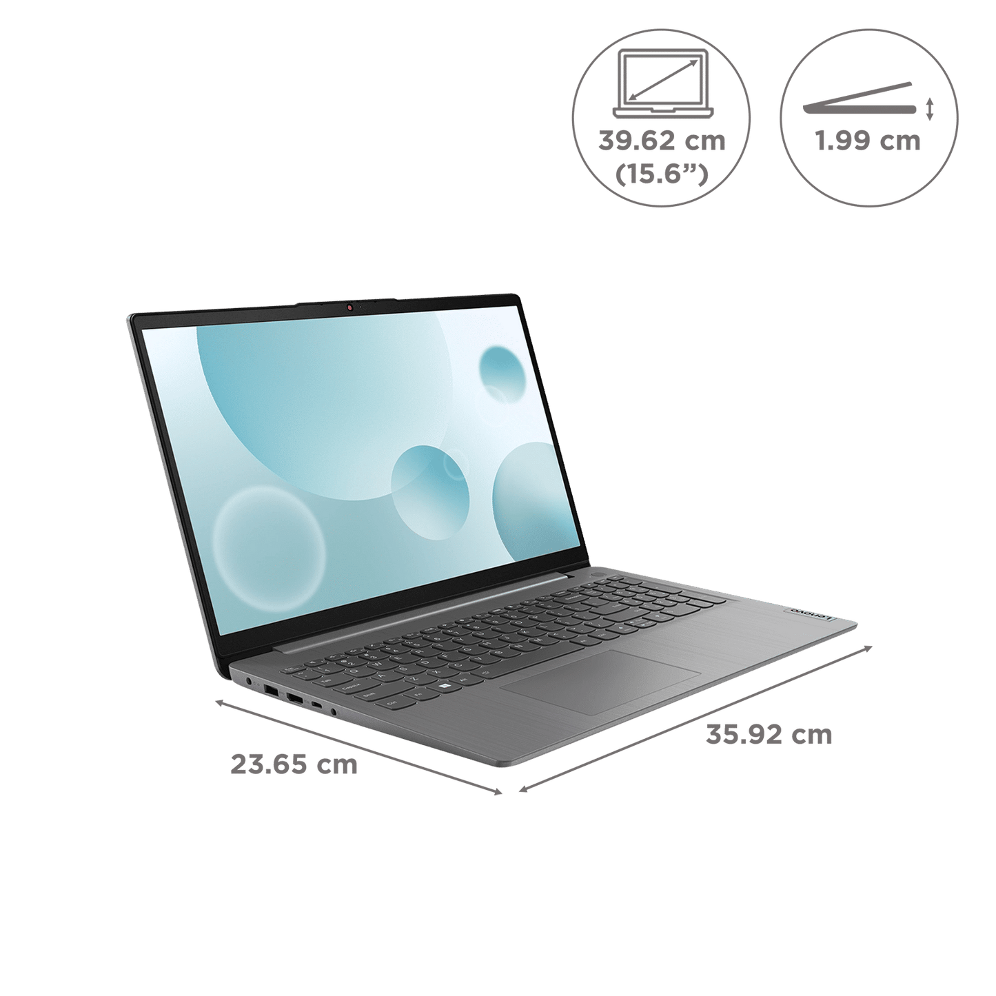 Lenovo Ideapad 3 15IAU7 Intel Core i3 12th Gen Thin & Light Laptop (8GB, 512GB SSD, Windows 11 Home, 15.6 inch Full HD Display, MS Office Home 2024, Arctic Grey, 1.63 KG)