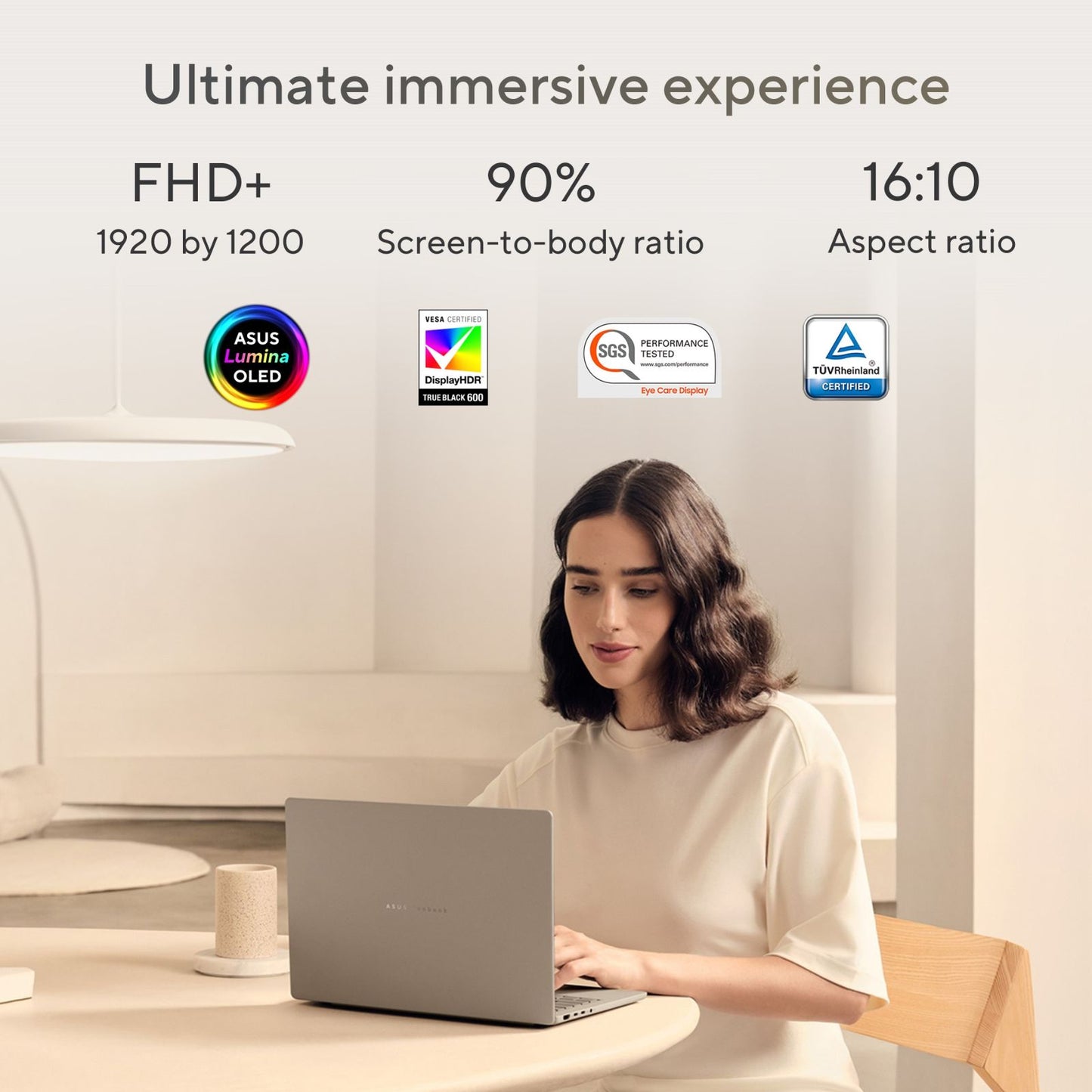 ASUS Zenbook A14 Snapdragon X X126100 Ultra Thin Laptop (16GB, 512GB SSD, Windows 11 Home, 14 inch WUXGA OLED Display, MS Office Home 2024, Zabriskie Beige, 0.98 KG)