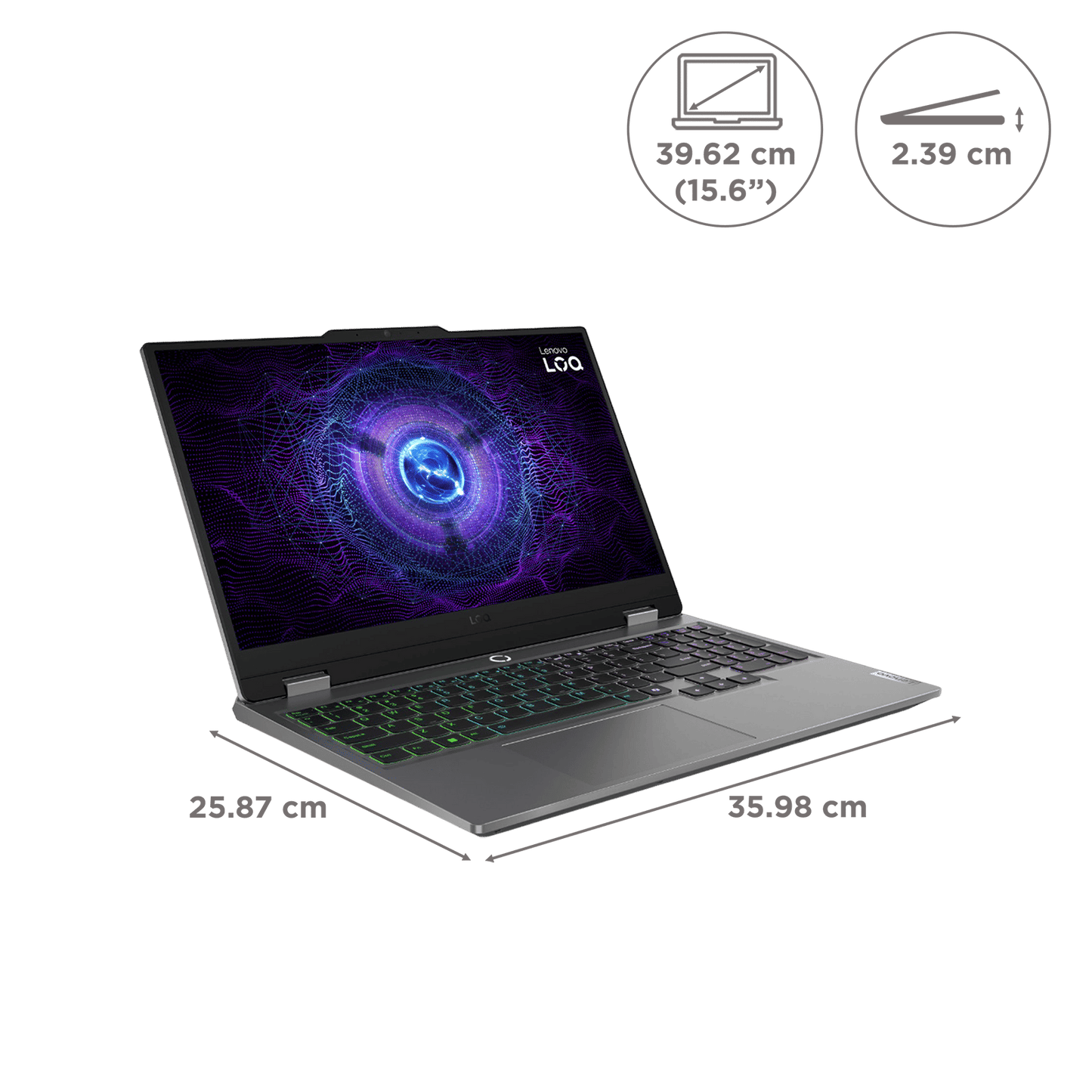 Lenovo LOQ 15IRX9 Intel Core i5 13th Gen Gaming Laptop (16GB, 512GB SSD, Windows 11 Home, 6GB Graphics, 15.6 inch 144 Hz Full HD IPS Display, NVIDIA GeForce RTX 3050, MS Office Home 2024, Luna Grey, 2.38 KG)