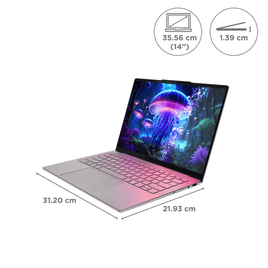Lenovo Yoga Slim 7 14ILL10 Intel Core Ultra 7 258V Thin & Light Laptop (32GB, 1TB SSD, Windows 11 Home, 14 inch WUXGA OLED Display, MS Office Home 2024, Luna Grey, 1.19 KG)