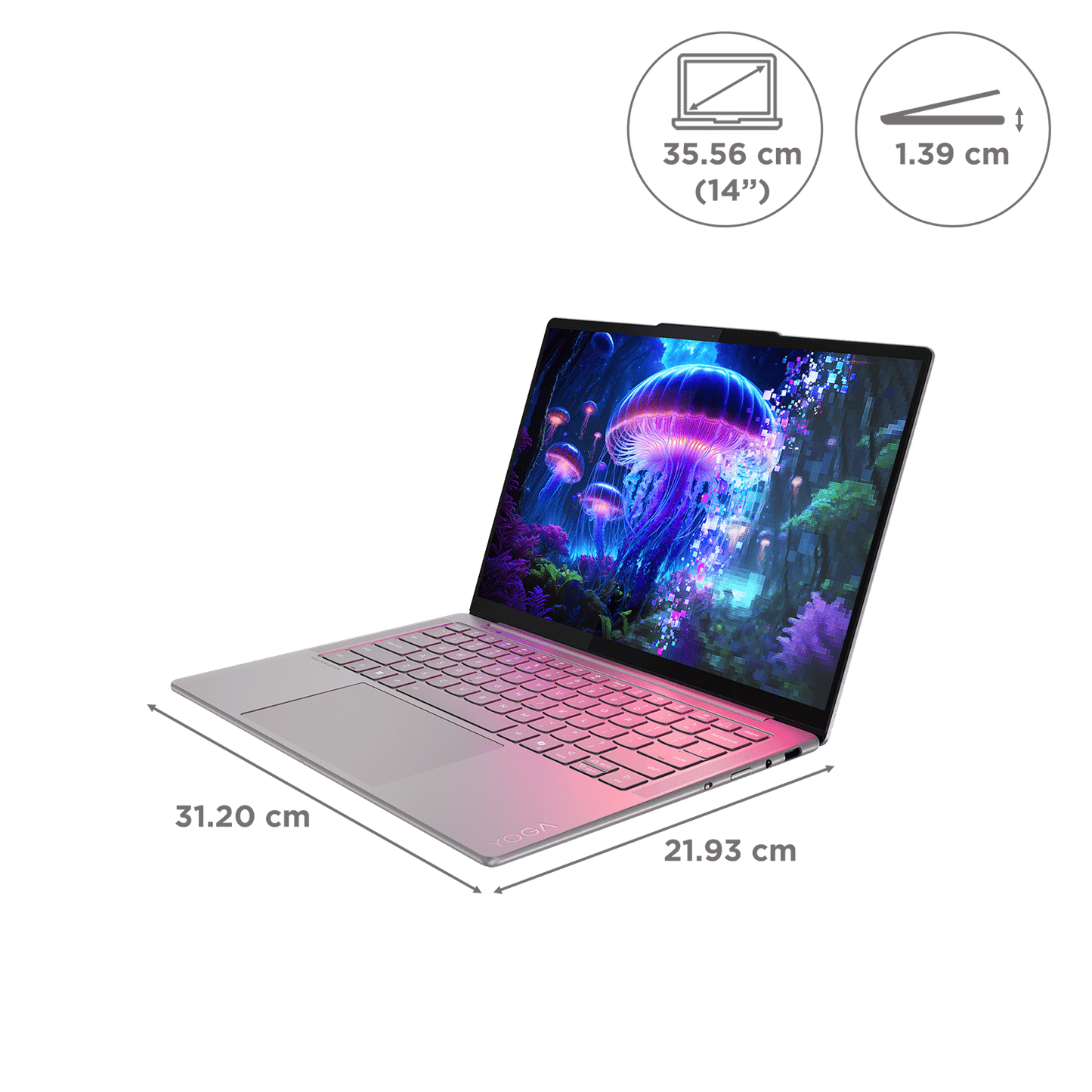 Lenovo Yoga Slim 7 14ILL10 Intel Core Ultra 5 228V Thin & Light Laptop (32GB, 1TB SSD, Windows 11 Home, 14 inch WUXGA OLED Display, MS Office Home 2024, Luna Grey, 1.19 KG)