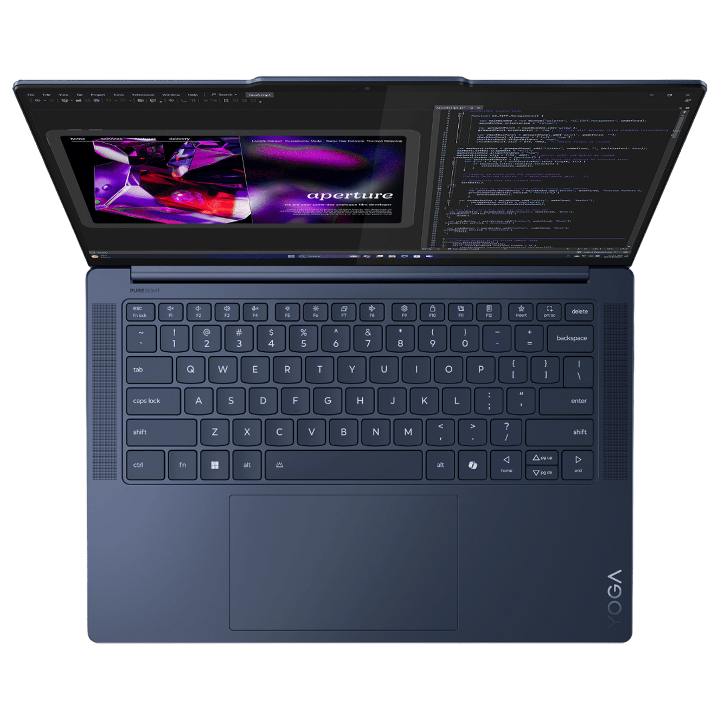 Lenovo Yoga Slim 7 14Q8X9 Snapdragon X Plus Touchscreen Thin & Light Laptop (32GB, 1TB SSD, Windows 11 Home, 14.5 inch 3K OLED Display, MS Office Home 2024, Cosmic Blue, 1.28 KG)