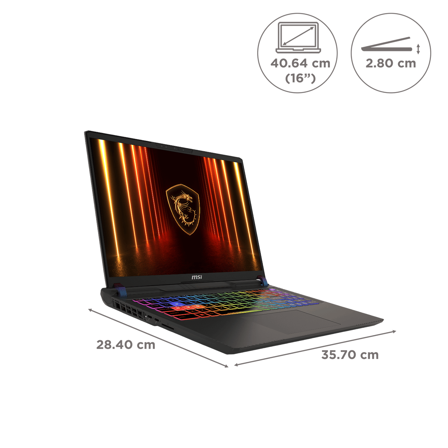 MSI Vector 16 HX AI A2XWHG Intel Core Ultra 7 255HX Gaming Laptop (32GB, 1TB SSD, Windows 11 Home, 12GB Graphics, 16 inch 240 Hz QHD Plus Display, NVIDIA GeForce RTX 5070 Ti, MS Office Home,  Cosmos Gray, 2.7 KG)