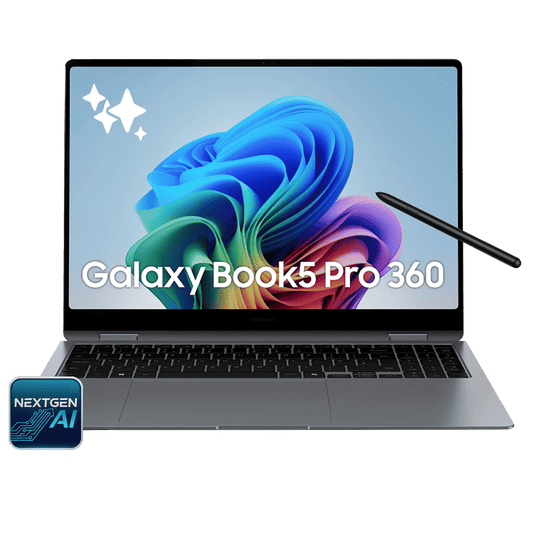 SAMSUNG Galaxy Book5 Pro 360 Intel Core Ultra 5 Touchscreen 2-in-1 Laptop (16GB, 512GB SSD, Windows 11 Home, 8GB Graphics, 15.9 inch WQXGA Plus AMOLED Display, MS Office 2021, Gray, 1.69 KG)