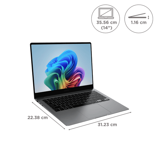 SAMSUNG Galaxy Book5 Pro Intel Core Ultra 5 Touchscreen Thin & Light Laptop (16GB, 512GB SSD, Windows 11 Home, 8GB Graphics, 14 inch WQXGA Plus AMOLED Display, MS Office 2021, Gray, 1.23 KG)