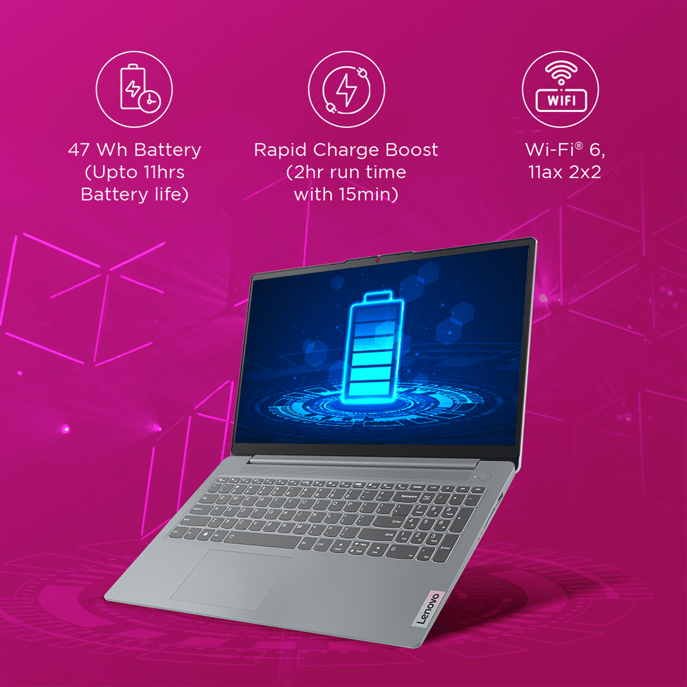 Lenovo IdeaPad Slim 3 15IRU8 Intel Core i3 13th Gen Thin & Light Laptop (8GB, 512GB SSD, Windows 11 Home, 15.6 inch Full HD Display, MS Office Home 2024, Arctic Grey, 1.62 KG)