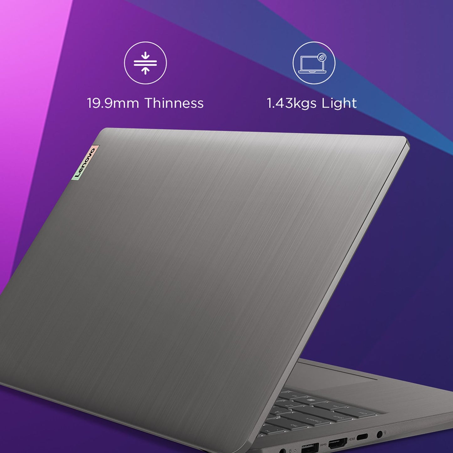 Lenovo IdeaPad 3 14IAU7 Intel Core i3 12th Gen Thin & Light Laptop (8GB, 512GB SSD, Windows 11 Home, 14 inch Full HD Display, MS Office Home 2021, Arctic Grey, 1.43 KG)