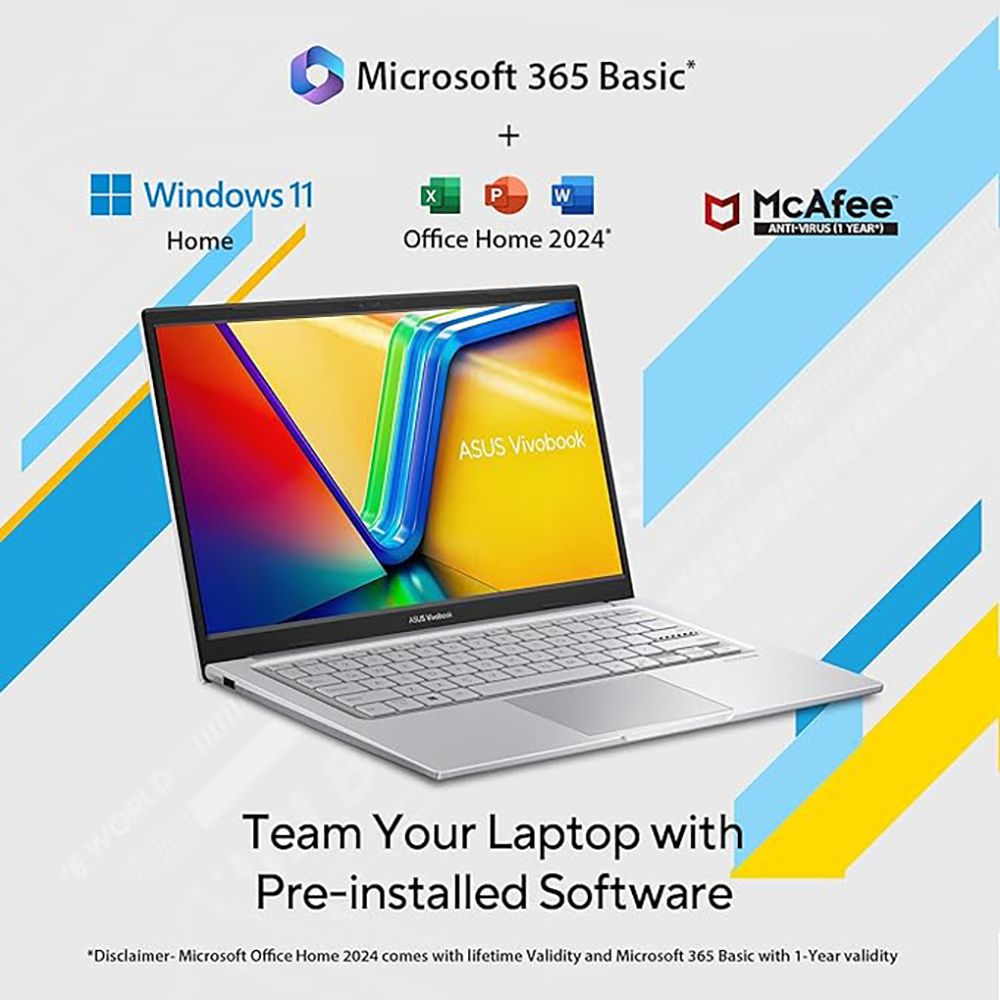 ASUS Vivobook 15 X1504VA-NJ1765WS Intel Core i5 13th Gen Laptop (8GB, 512GB SSD, Windows 11 Home, 15.6 inch Full HD Display, MS Office 2024, Cool Silver, 1.7 KG)