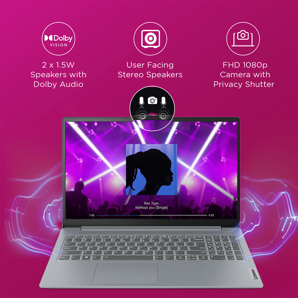Lenovo IdeaPad Slim 3 15ABR8 AMD Ryzen 5 Thin & Light Laptop (16GB, 512GB SSD, Windows 11 Home, 15.6 inch Full HD Display, MS Office Home 2024, Arctic Grey, 1.62 KG)